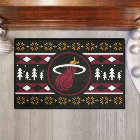 Miami Heat Holiday Sweater Starter Mat Accent Rug - 19in. x 30in.