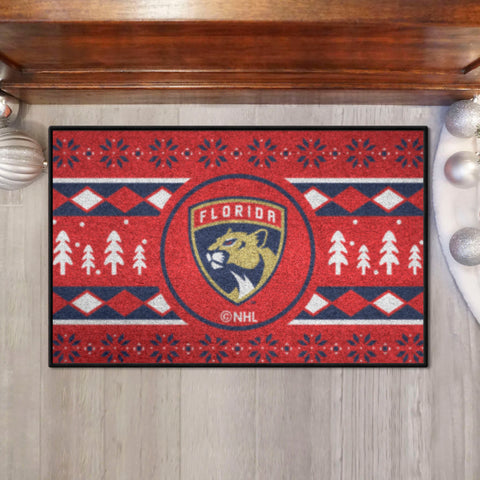 Florida Panthers Holiday Sweater Starter Mat Accent Rug - 19in. x 30in.