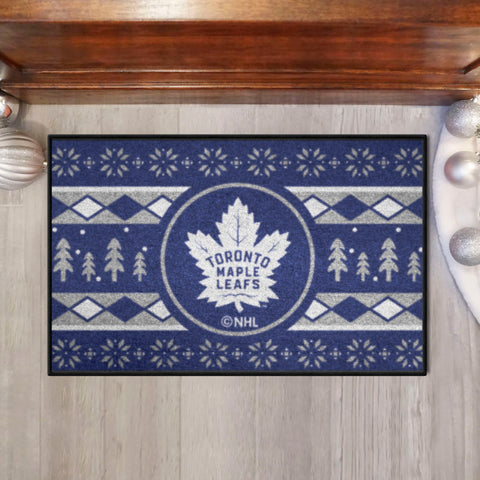 Toronto Maple Leafs Holiday Sweater Starter Mat Accent Rug - 19in. x 30in.