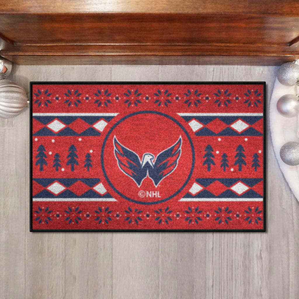 Washington Capitals Holiday Sweater Starter Mat Accent Rug - 19in. x 30in.