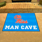 Ole Miss Rebels Man Cave All-Star Rug - 34 in. x 42.5 in., Light Blue Alternate