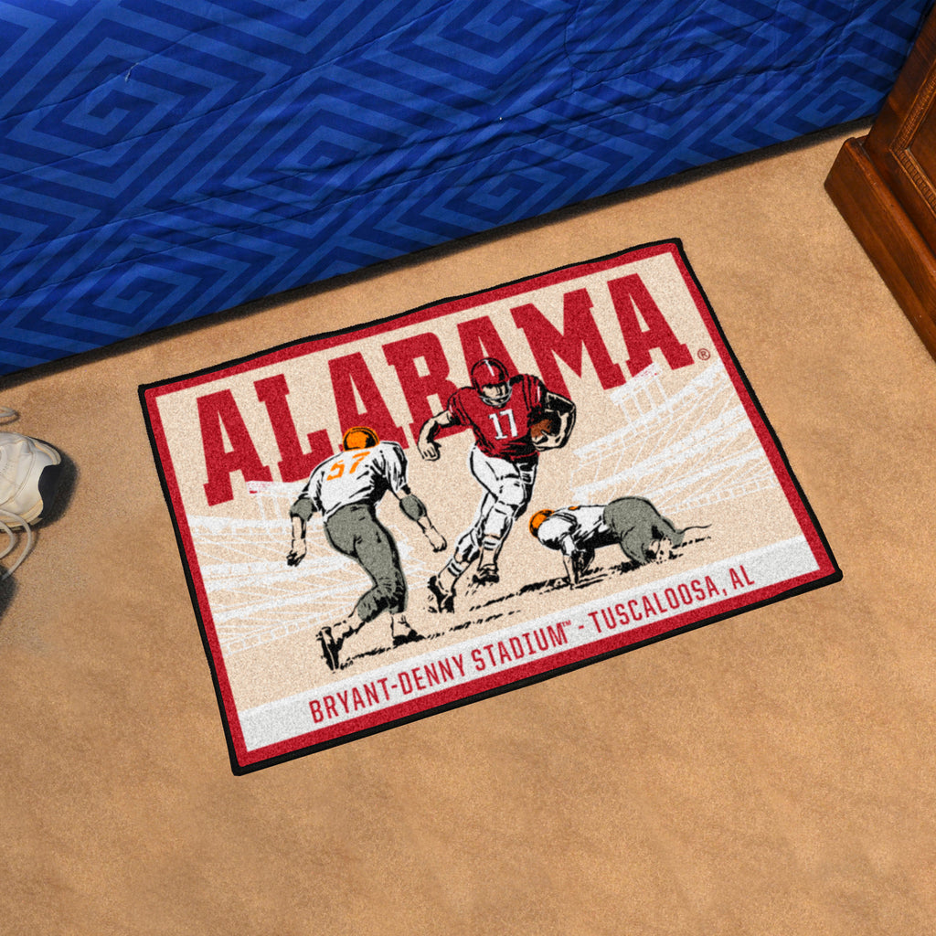 Alabama Crimson Tide Starter Mat Accent Rug - 19in. x 30in. Ticket Stub Starter Mat