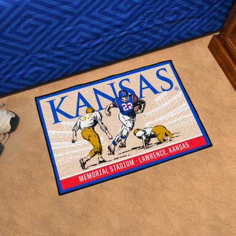 Kansas Jayhawks Starter Mat Accent Rug - 19in. x 30in. Ticket Stub Starter Mat
