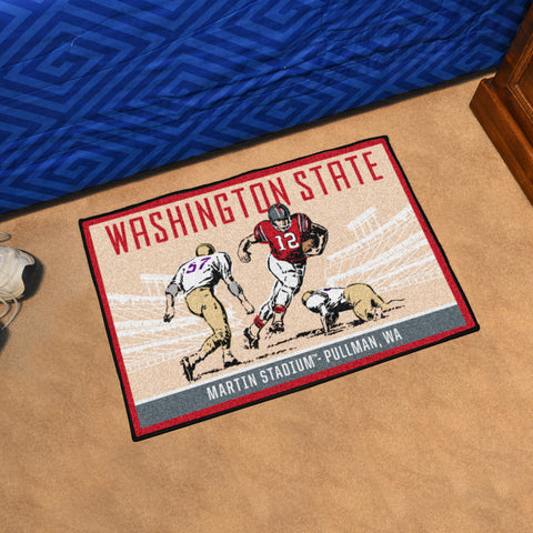 Washington State Cougars Starter Mat Accent Rug - 19in. x 30in. Ticket Stub Starter Mat