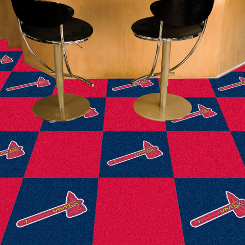 Atlanta Braves "Braves" Logo Team Carpet Tiles - 45 Sq Ft.