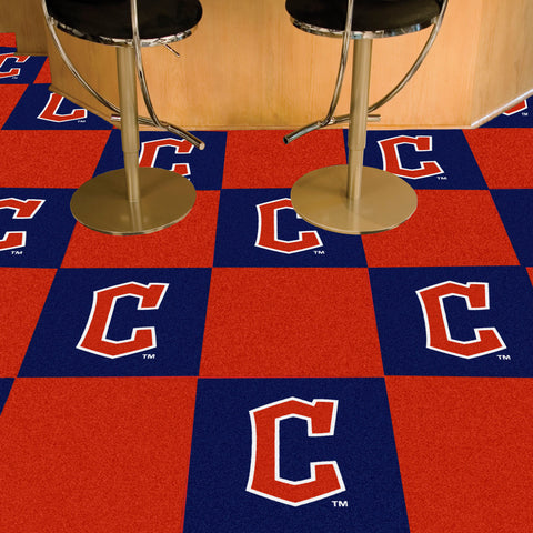 Cleveland Guardians "C" Hat Logo Team Carpet Tiles - 45 Sq Ft.