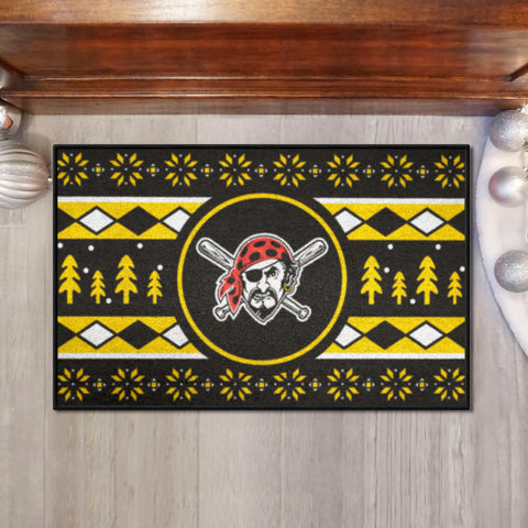 Pittsburgh Pirates Holiday Sweater Starter Mat Accent Rug - 19in. x 30in.