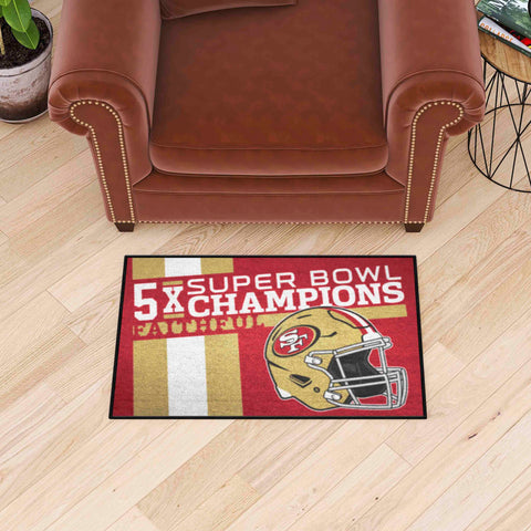 San Francisco 49ers Dynasty Starter Mat Accent Rug - 19in. x 30in.