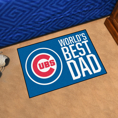 Chicago Cubs Starter Mat Accent Rug - 19in. x 30in. World's Best Dad Starter Mat