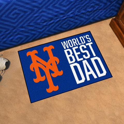 New York Mets Starter Mat Accent Rug - 19in. x 30in. World's Best Dad Starter Mat