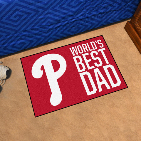 Philadelphia Phillies Starter Mat Accent Rug - 19in. x 30in. World's Best Dad Starter Mat