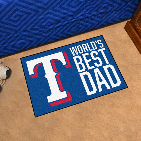 Texas Rangers Starter Mat Accent Rug - 19in. x 30in. World's Best Dad Starter Mat