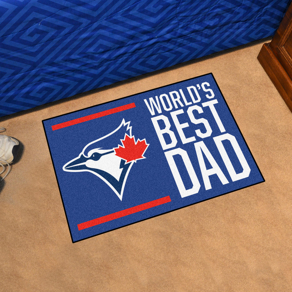 Toronto Blue Jays Starter Mat Accent Rug - 19in. x 30in. World's Best Dad Starter Mat