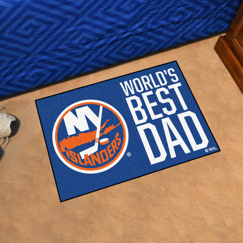 New York Islanders Starter Mat Accent Rug - 19in. x 30in. World's Best Dad Starter Mat