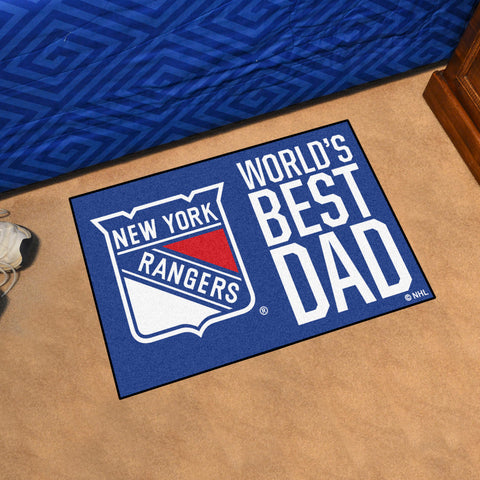 New York Rangers Starter Mat Accent Rug - 19in. x 30in. World's Best Dad Starter Mat
