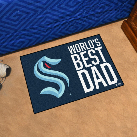 Seattle Kraken Starter Mat Accent Rug - 19in. x 30in. World's Best Dad Starter Mat