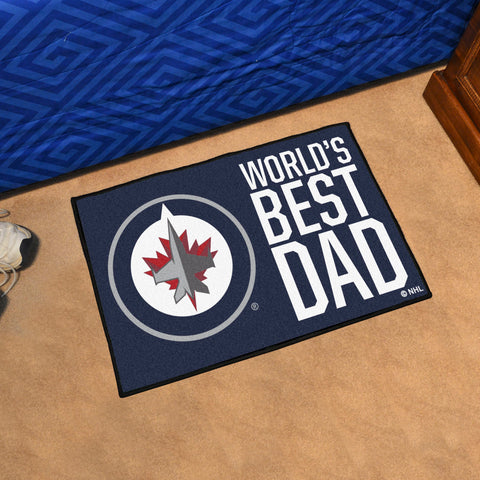 Winnipeg Jets Starter Mat Accent Rug - 19in. x 30in. World's Best Dad Starter Mat