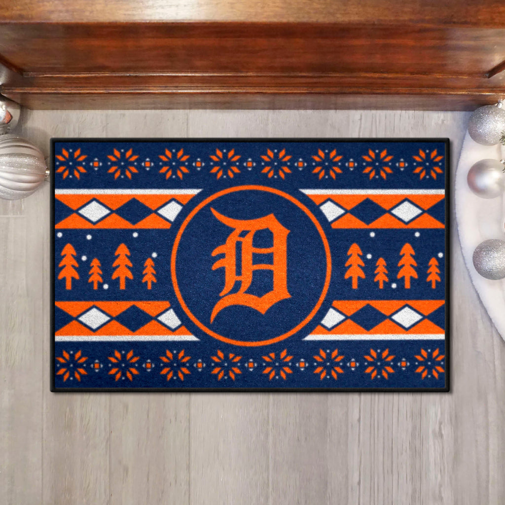 Detroit Tigers Holiday Sweater Starter Mat Accent Rug - 19in. x 30in.