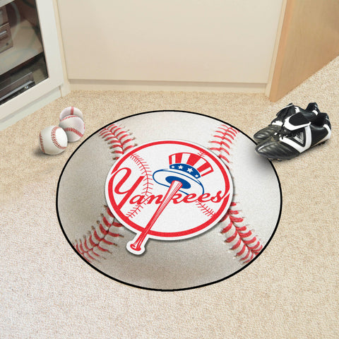 New York Yankees Baseball Rug - 27in. Diameter