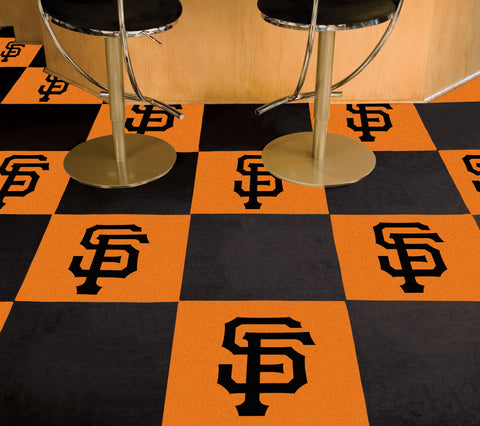 San Francisco Giants Team Carpet Tiles - 45 Sq Ft. Logo on Orange