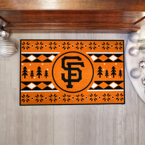 San Francisco Giants Holiday Sweater Starter Mat Accent Rug - 19in. x 30in.