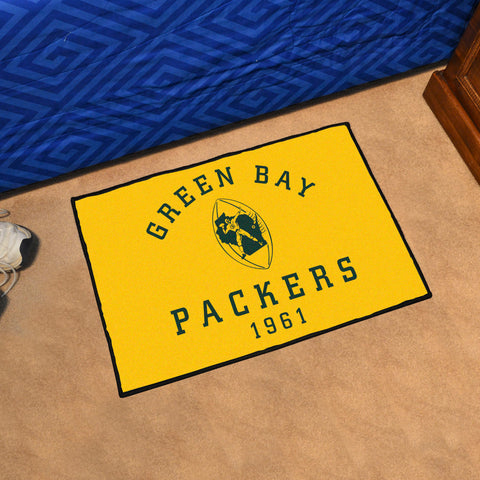 Green Bay Packers Starter Mat Accent Rug - 19in. x 30in., NFL Vintage
