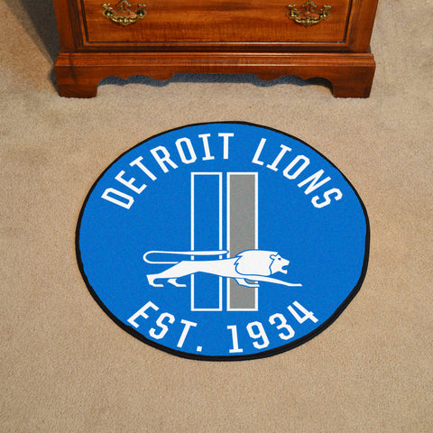 Detroit Lions Roundel Rug - 27in. Diameter, NFL Vintage