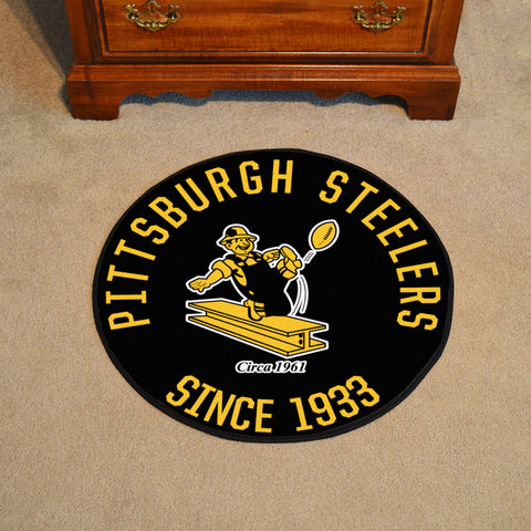 Pittsburgh Steelers Roundel Rug - 27in. Diameter, NFL Vintage