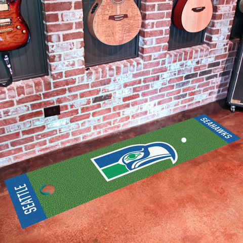 Seattle Seahawks Putting Green Mat - 1.5ft. x 6ft., NFL Vintage