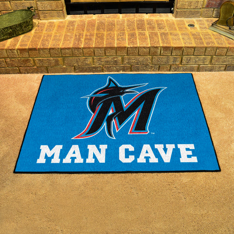 Miami Marlins Man Cave All-Star Rug - 34 in. x 42.5 in.