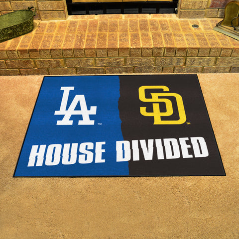 MLB House Divided - Dodgers / Padres Rug 34 in. x 42.5 in.