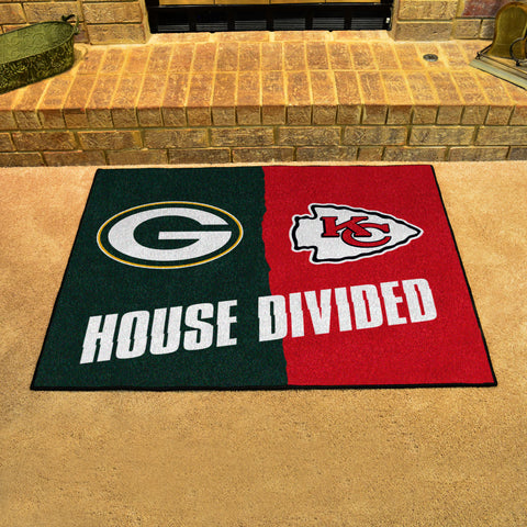 NFL House Divided - Packers / Chiefs Rug 34 in. x 42.5 in.