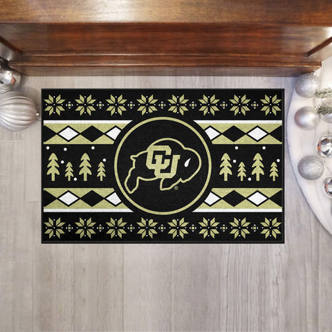 Colorado Buffaloes Holiday Sweater Starter Mat Accent Rug - 19in. x 30in.