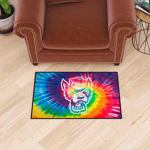 NC State Wolfpack Tie Dye Starter Mat Accent Rug - 19in. x 30in.