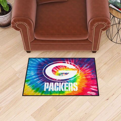 Green Bay Packers Tie Dye Starter Mat Accent Rug - 19in. x 30in.