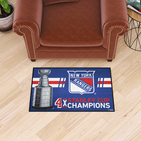 New York Rangers Dynasty Starter Mat Accent Rug - 19in. x 30in.