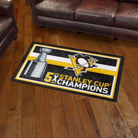 Pittsburgh Penguins Dynasty 3ft. x 5ft. Plush Area Rug