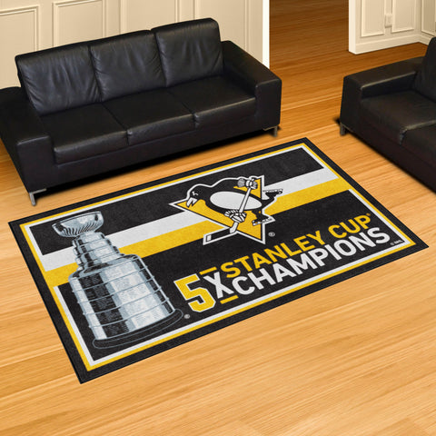 Pittsburgh Penguins Dynasty 5ft. x 8ft. Plush Area Rug