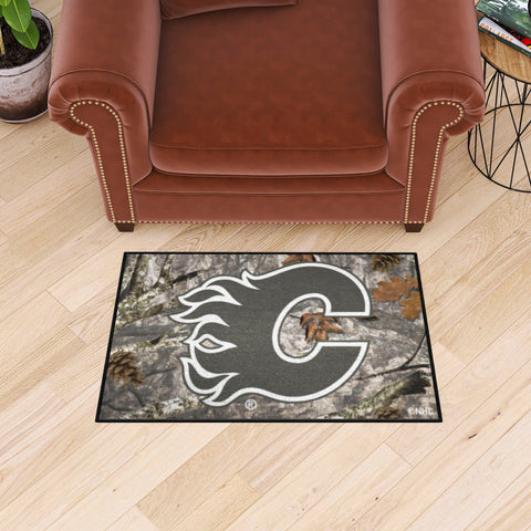 Calgary Flames Camo Starter Mat Accent Rug - 19in. x 30in.