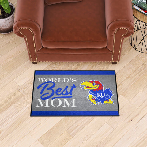 Kansas Jayhawks World's Best Mom Starter Mat Accent Rug - 19in. x 30in.
