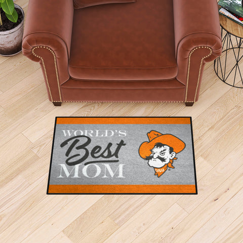 Oklahoma State Cowboys World's Best Mom Starter Mat Accent Rug - 19in. x 30in.