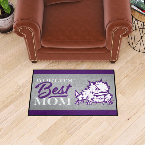 TCU Horned Frogs World's Best Mom Starter Mat Accent Rug - 19in. x 30in.