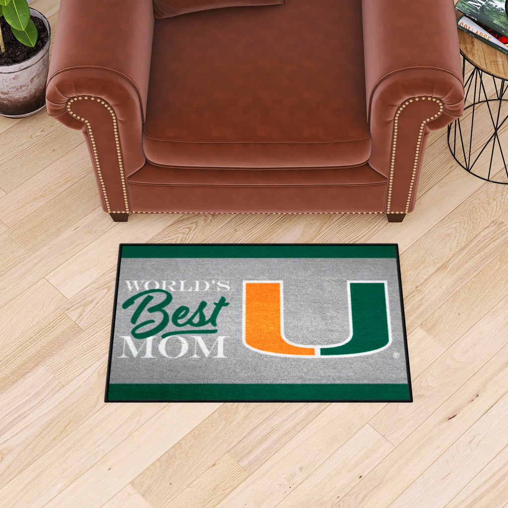 Miami Hurricanes World's Best Mom Starter Mat Accent Rug - 19in. x 30in.