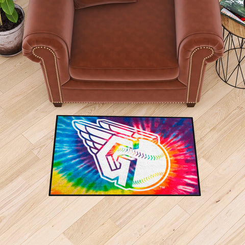 Cleveland Guardians Tie Dye Starter Mat Accent Rug - 19in. x 30in.