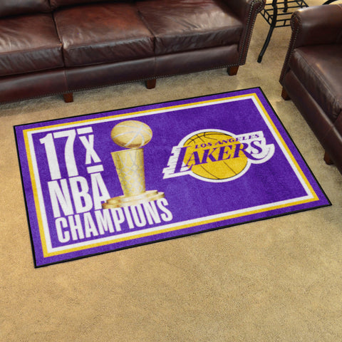 Los Angeles Lakers Dynasty 4ft. x 6ft. Plush Area Rug