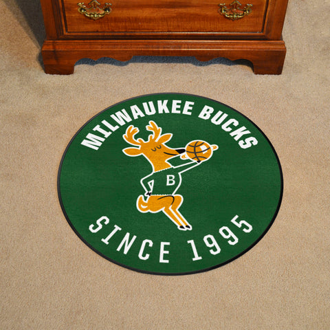 NBA Retro Milwaukee Bucks Roundel Rug - 27in. Diameter