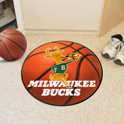 NBA Retro Milwaukee Bucks Basketball Rug - 27in. Diameter