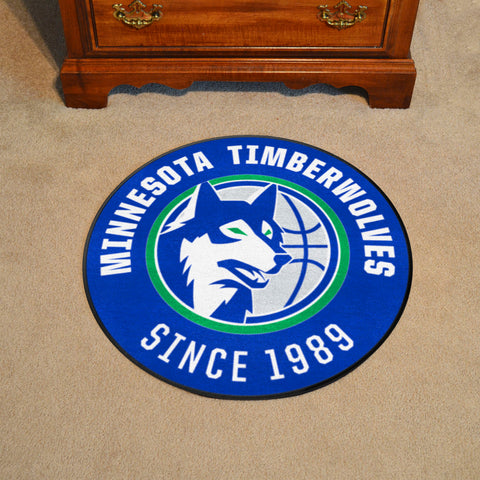 NBA Retro Minnesota Timberwolves Roundel Rug - 27in. Diameter