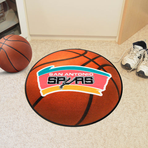 NBA Retro San Antonio Spurs Basketball Rug - 27in. Diameter