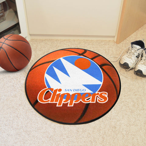 NBA Retro San Diego Clippers Basketball Rug - 27in. Diameter